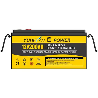 jakość Bateria LiFePO4 12V 200Ah Rozładowanie 0,5C 12,8V 2560Wh Bateria litowa o głębokim cyklu z BMS 5000 cykli Wymień kwas ołowiowy na RV Solar Marine UPS Zasilanie awaryjne fabryka