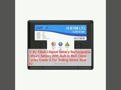 12.8V 108ah Lifepo4 Bateria Ładowalna bateria litowa z wbudowaną w BMS głębokich cykli klasy A dla Trolling Motor Boat RV